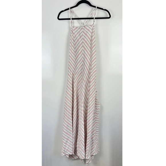 Nasty Gal Striped Halter Ruffle High Low Midi Dress Size 4 - Picture 3 of 8